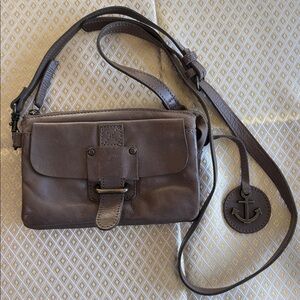 Harbour 2Nd Elegant Dark Brown Leather Crossbody wallet Bag 8”x 5”